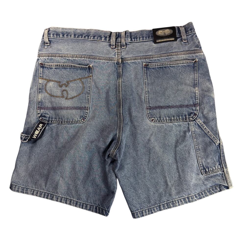 Vintage 90s Wu Wear Wu Tang Clan Denim Baggy Shorts Mens Size 42 Hip Hop Classic